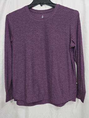 Skechers Los Angeles Women's Large Rich Purple Long Sleeve Tee  Overlap Hem